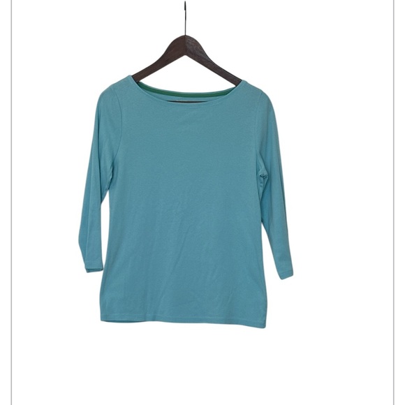 Talbots Light Blue Cotton Tee size Medium Petite (MP) - Picture 3 of 7